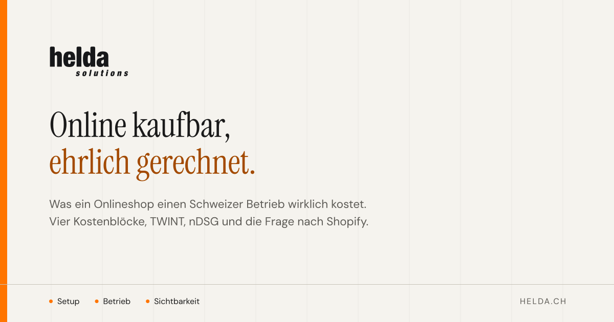 Online kaufbar, was ein Onlineshop einen Schweizer Betrieb wirklich kostet